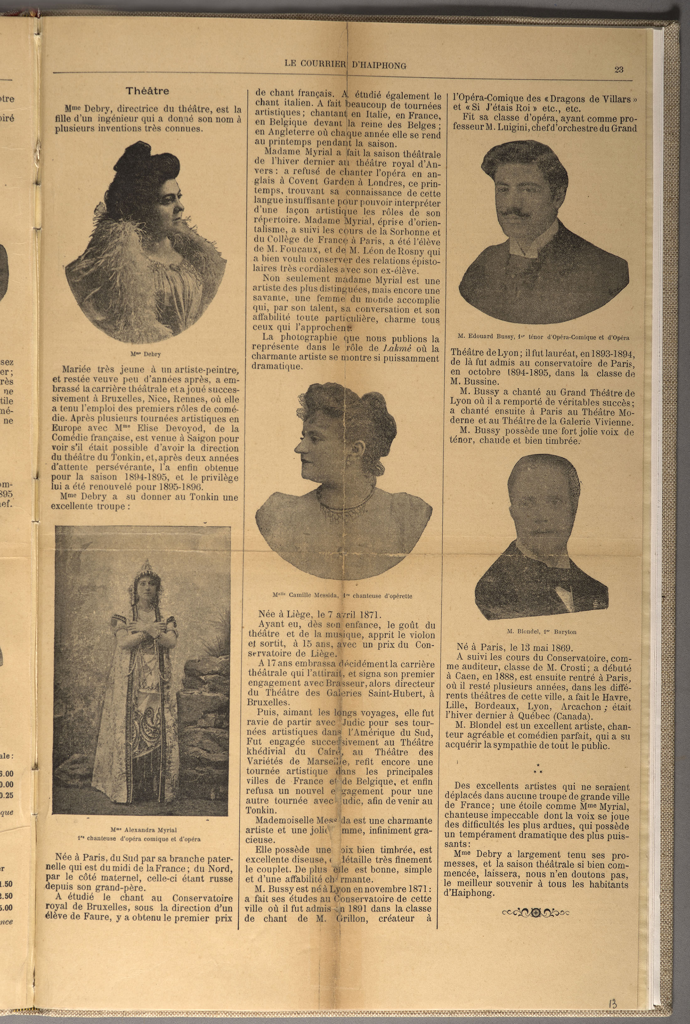 Photographie des membres de la troupe, supplément au millième n° du 24 décembre 1895