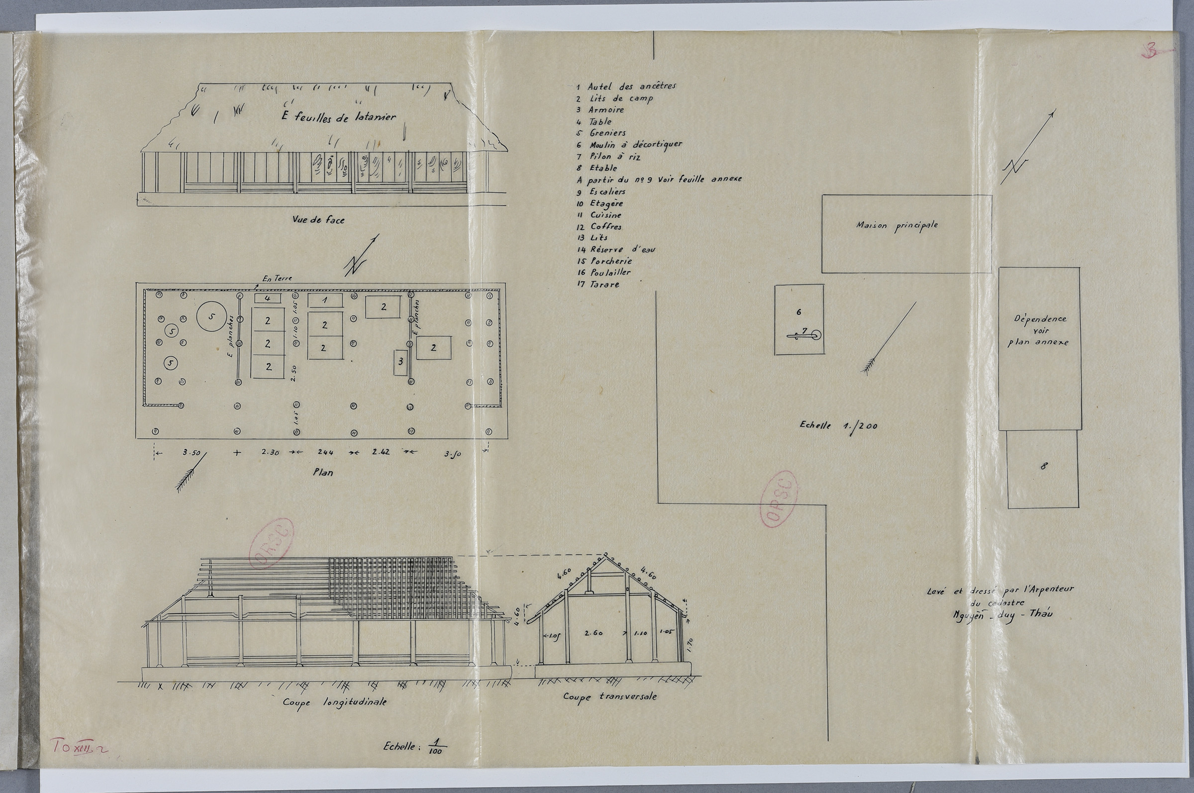 Province de Thai Nguyen, renseignements accompagnant les plans, Man Cao Lan, classe de riches (TO XIII 2), [1938].