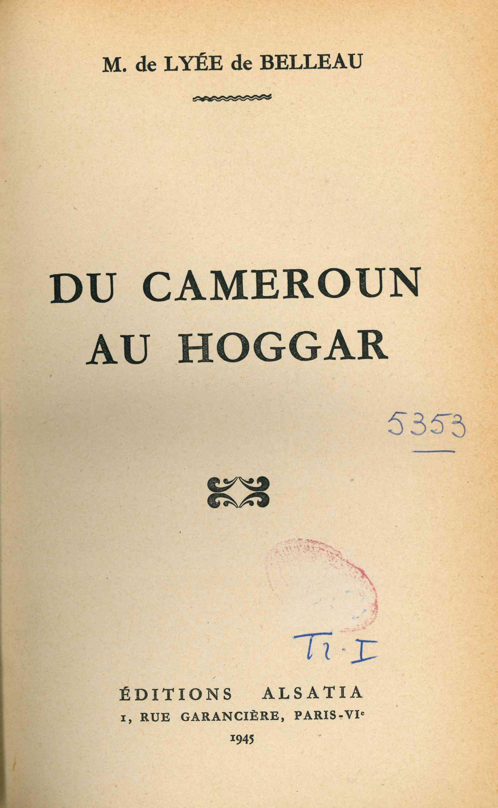 Du Cameroun au Hoggar