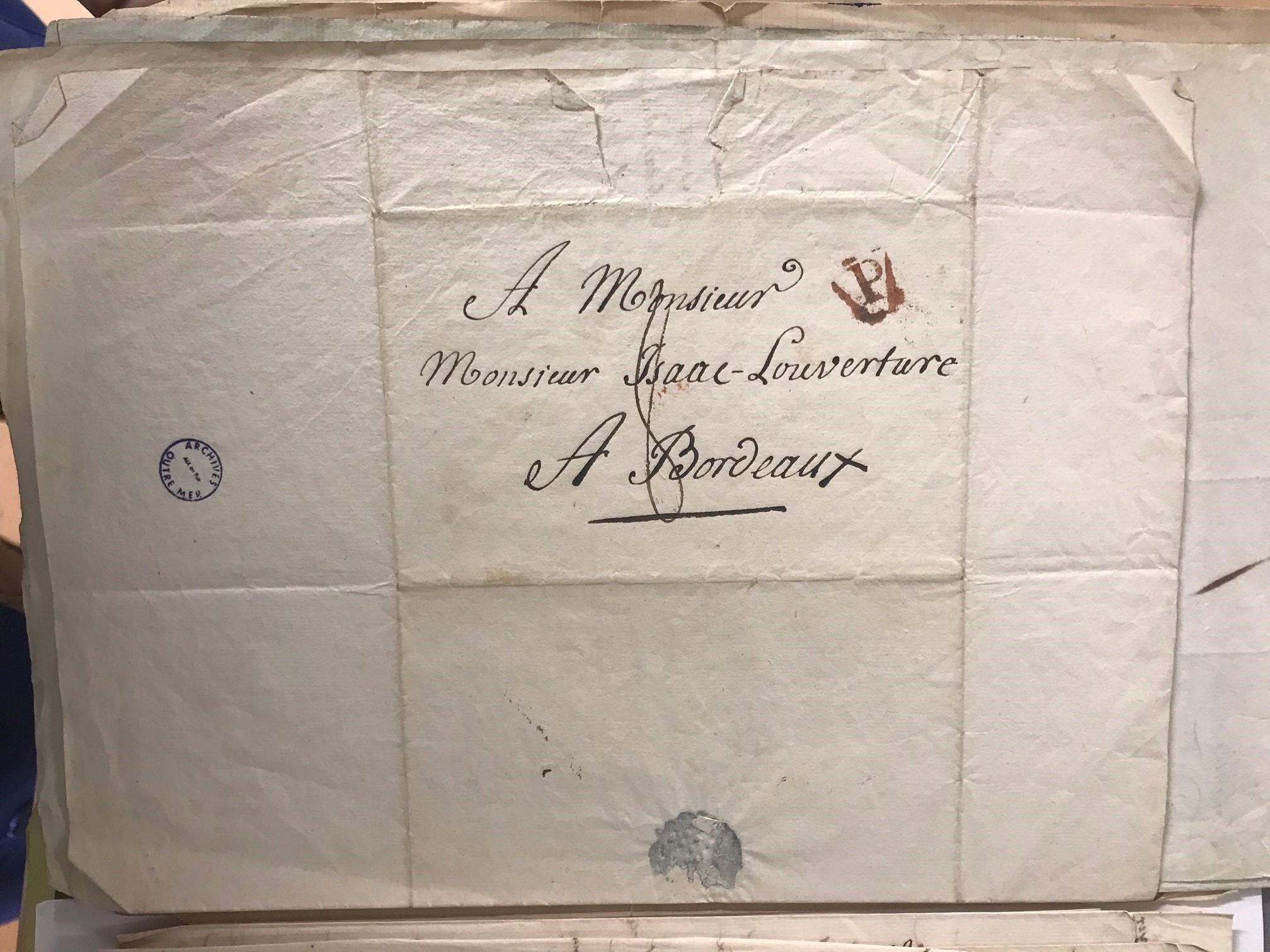 Lettre adressée à Isaac Louverture, en remerciement pour l’envoi d’un ouvrage, 3 janvier 1819, FR ANOM 6 APC