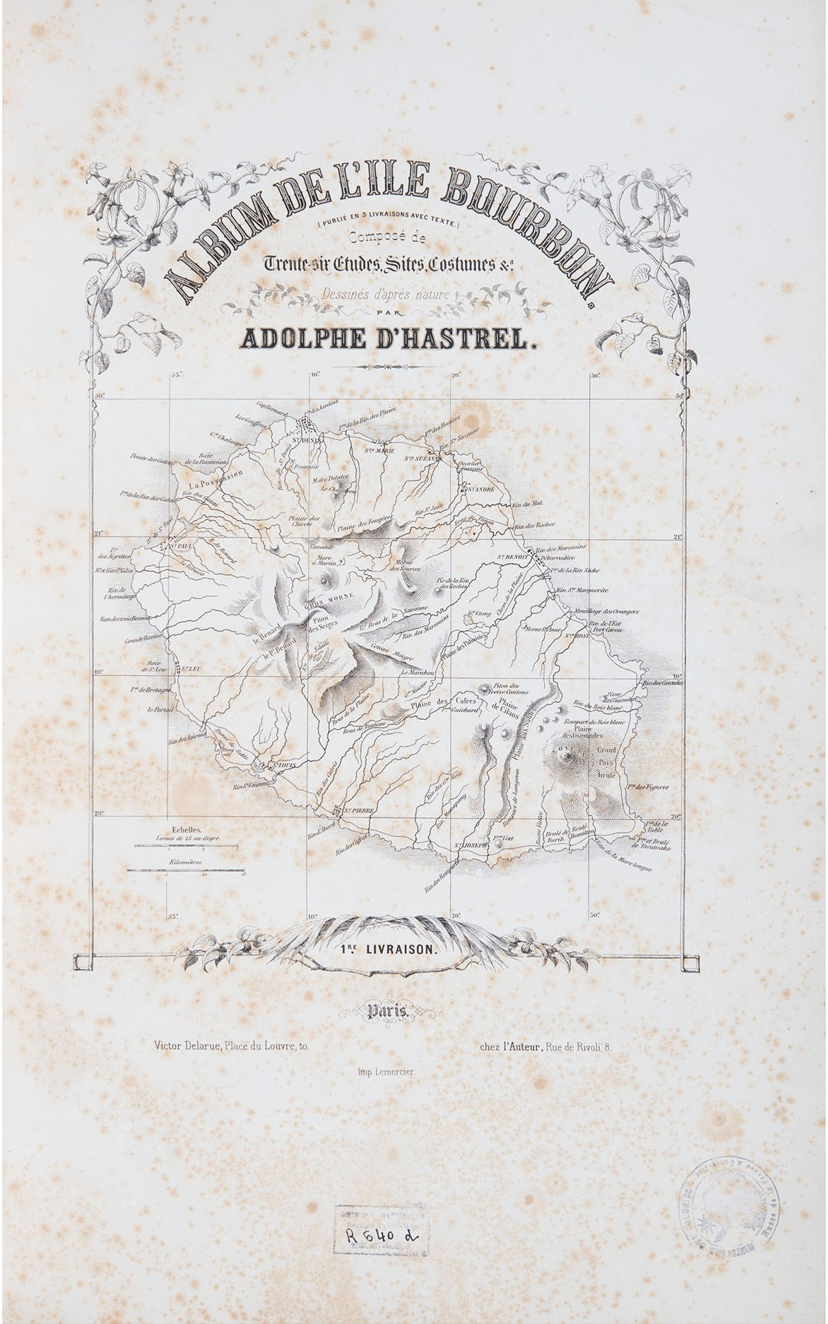 Album de l'Ile Bourbon composé de trente-six études, sites, costumes dessinés d'après nature par Adolphe d'Hastrel