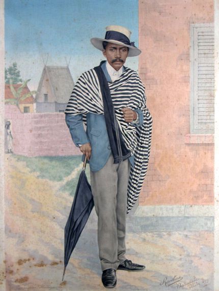 Portrait d’un noble merina, Louis Raoelina, 1899, gouache sur coton © Musée du quai Branly Jacques Chirac