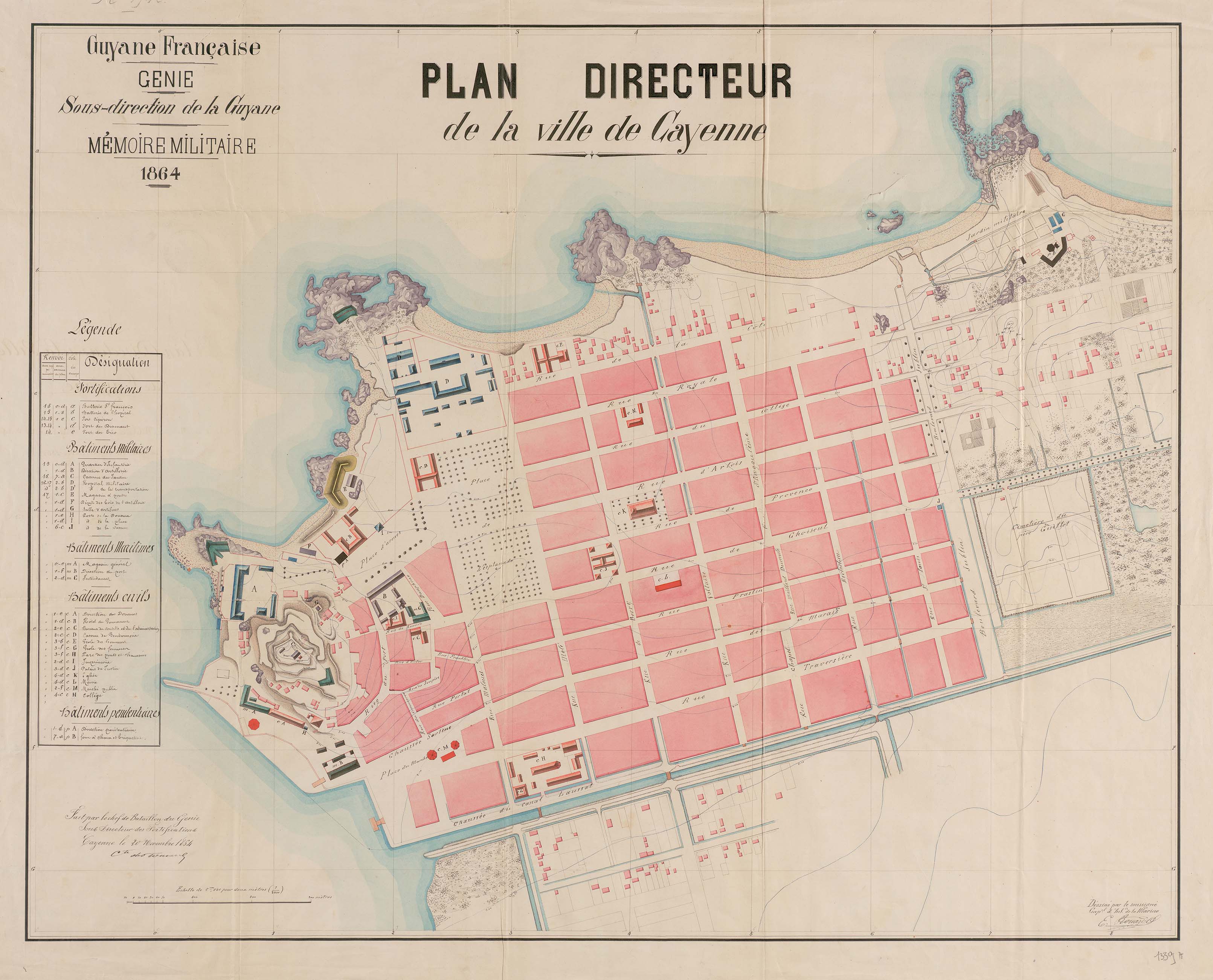 Plan directeur de la ville de Cayenne. FR ANOM 14 DFC 1339A