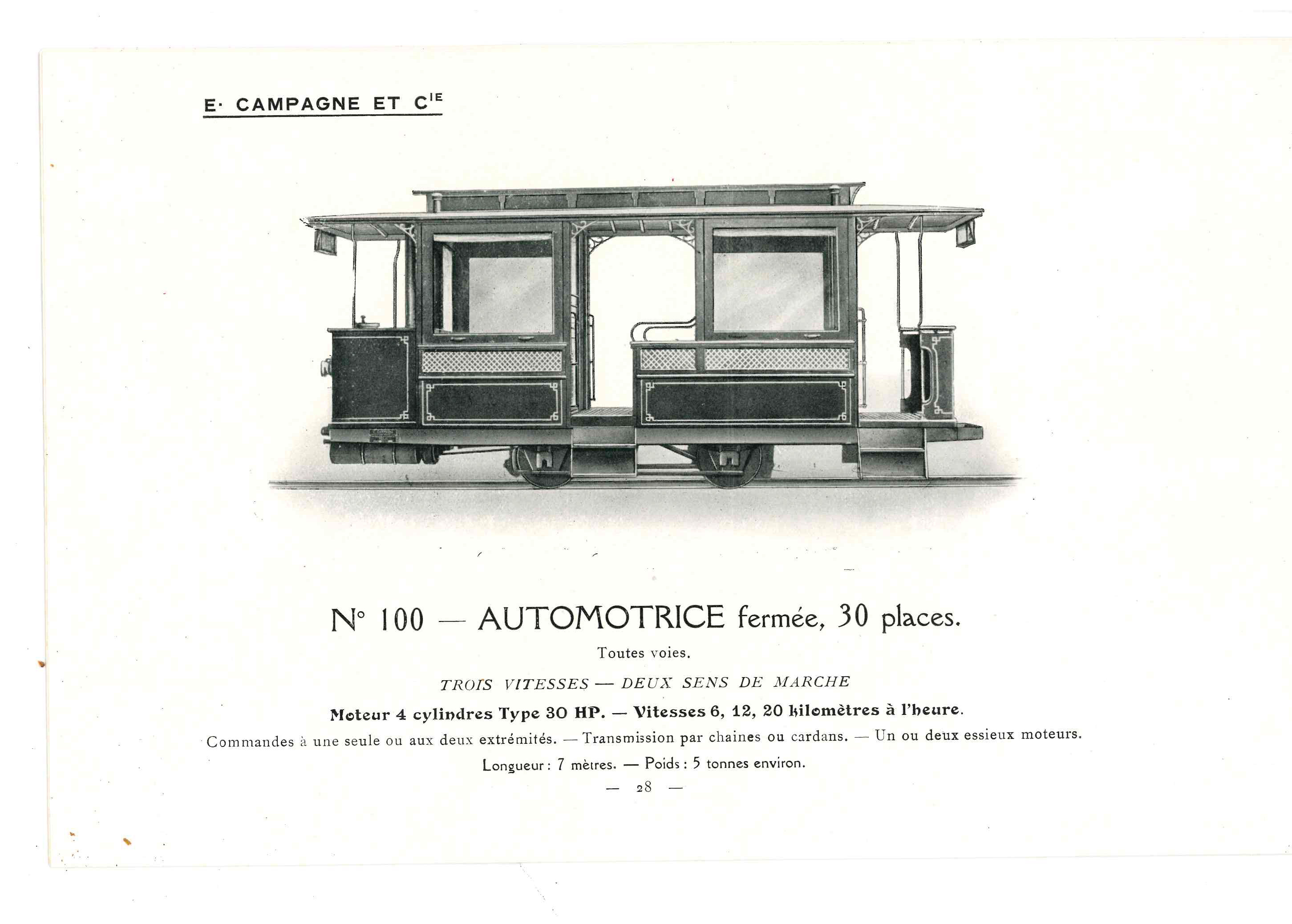 Brochure de la Société E Campagne et Cie : intérieur de draisine d'inspection, vers 1914 (GGI 41661)