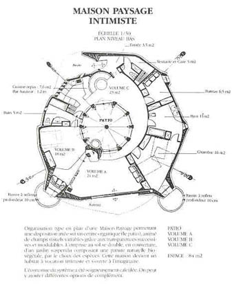 Plan d'une Maison-Paysage intimiste