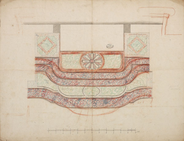 plan des marches du maître-autel de l'église, XVIIIe siècle